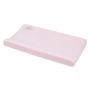 Disney Sweet Princess Pink and Light Blue Appliqued Glass Slipper Contoured Changing Pad Cover