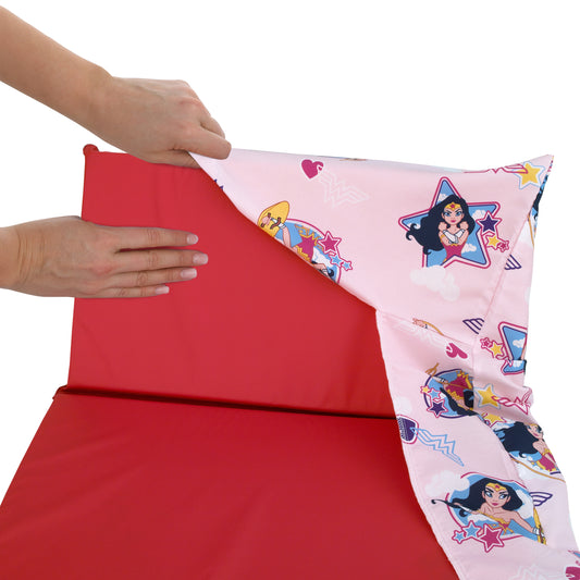 Warner Bros  Wonder Woman Pink and White Preschool Nap Pad Sheet