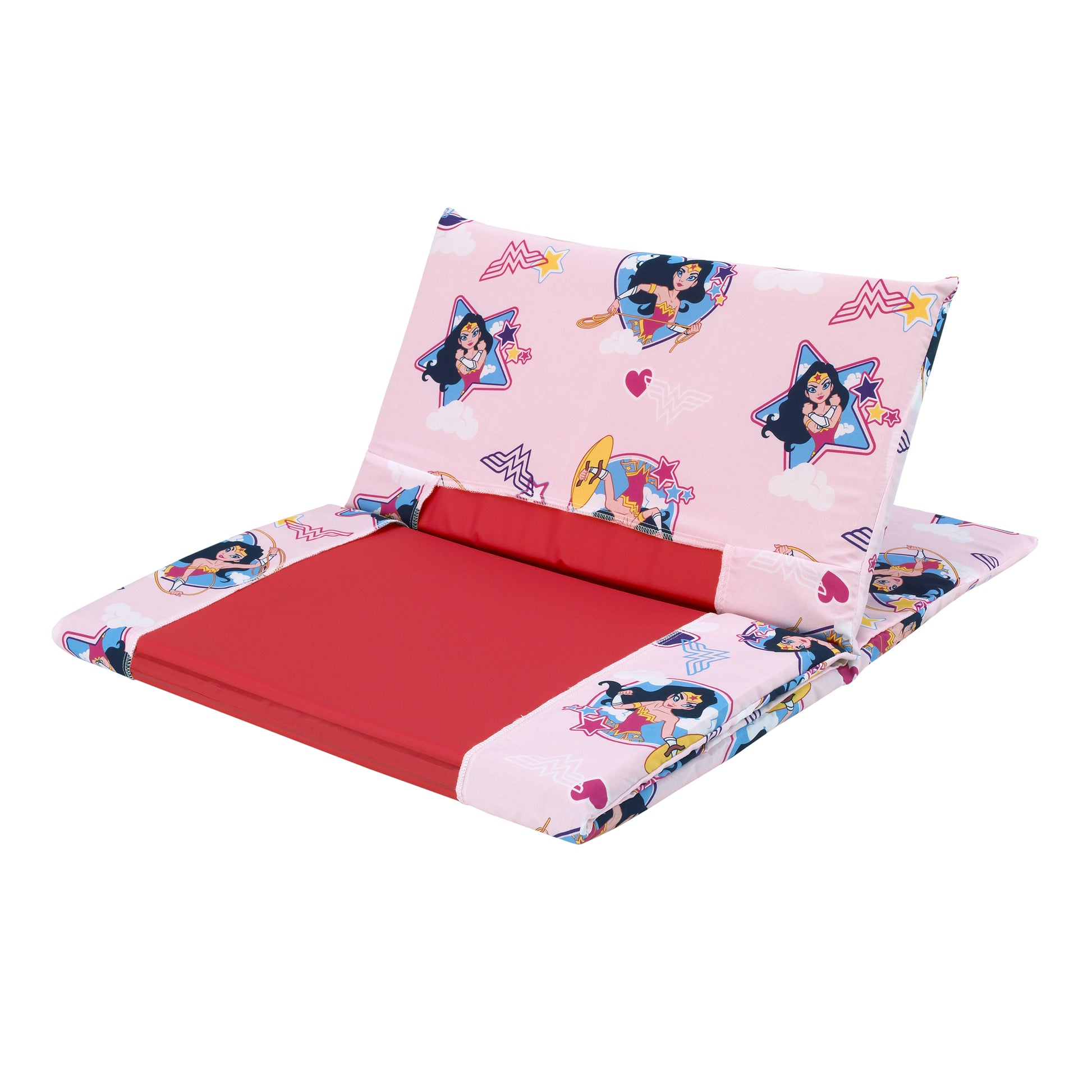 Warner Bros  Wonder Woman Pink and White Preschool Nap Pad Sheet