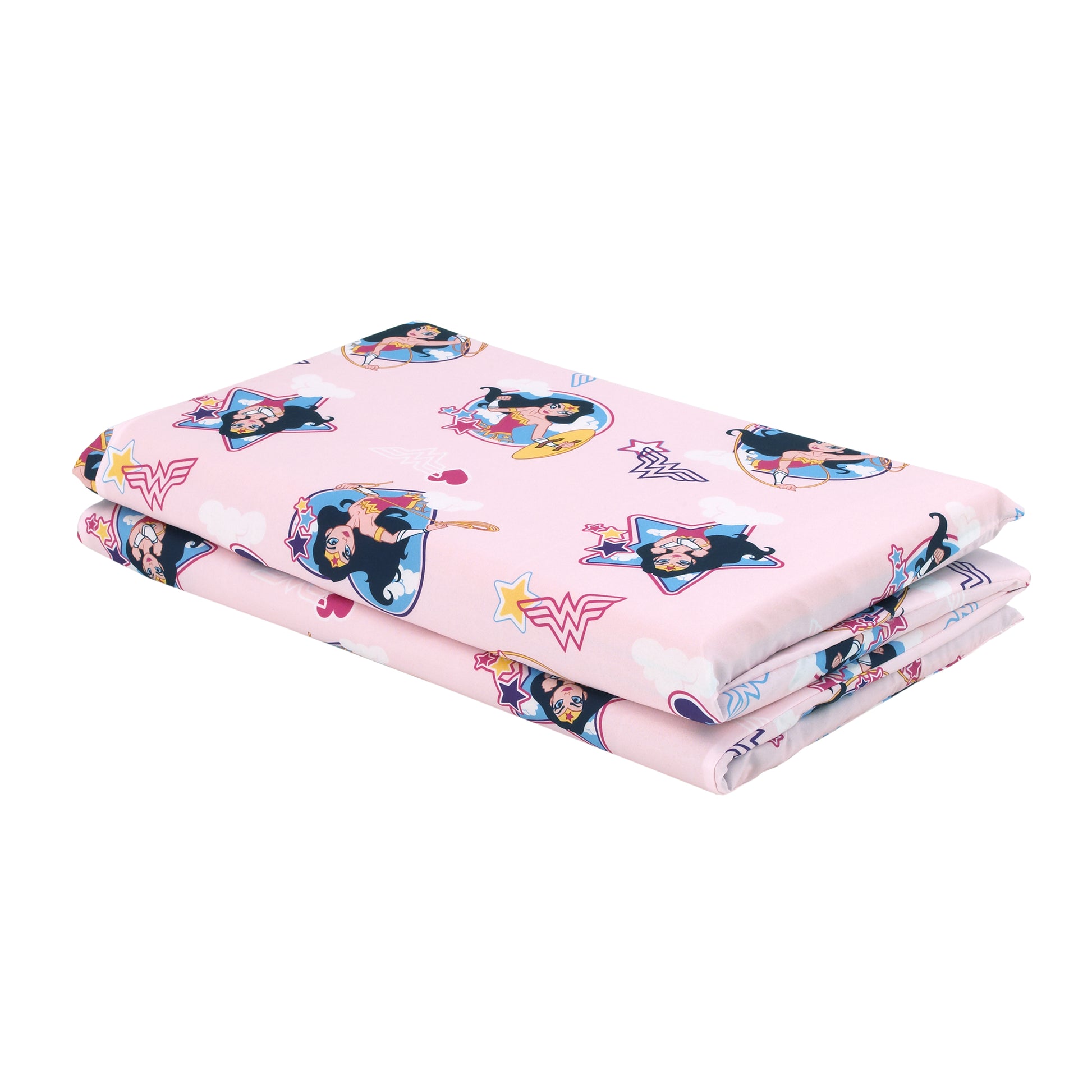 Warner Bros  Wonder Woman Pink and White Preschool Nap Pad Sheet