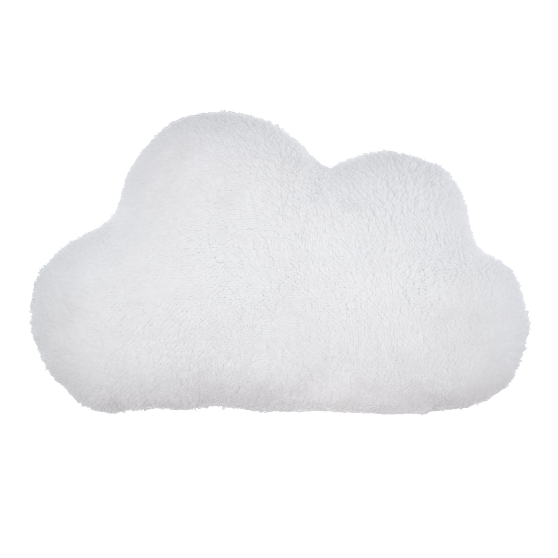 Disney Mickey Mouse White and Blue Sherpa Embroidered Little Star Cloud Shaped Decorative Throw Pillow