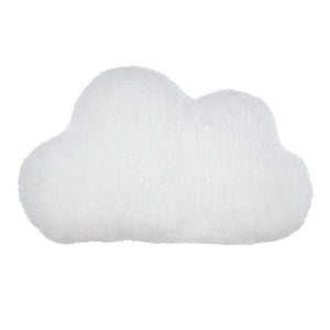 Disney Mickey Mouse White and Blue Sherpa Embroidered Little Star Cloud Shaped Decorative Throw Pillow