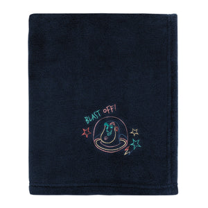 Disney Toy Story Color Crazy Blue, Green and Orange Blast Off Buzz Lightyear Super Soft Appliqued Baby Blanket