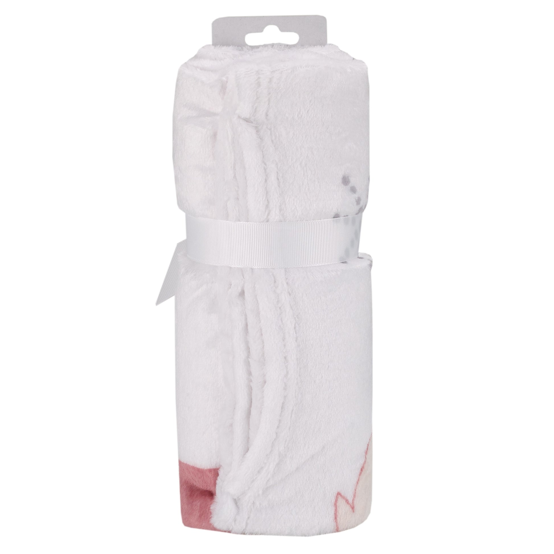 NoJo Fox White, Brown, Red, and Gray "My 1st Christmas" Holiday Photo Op Super Soft Baby Blanket