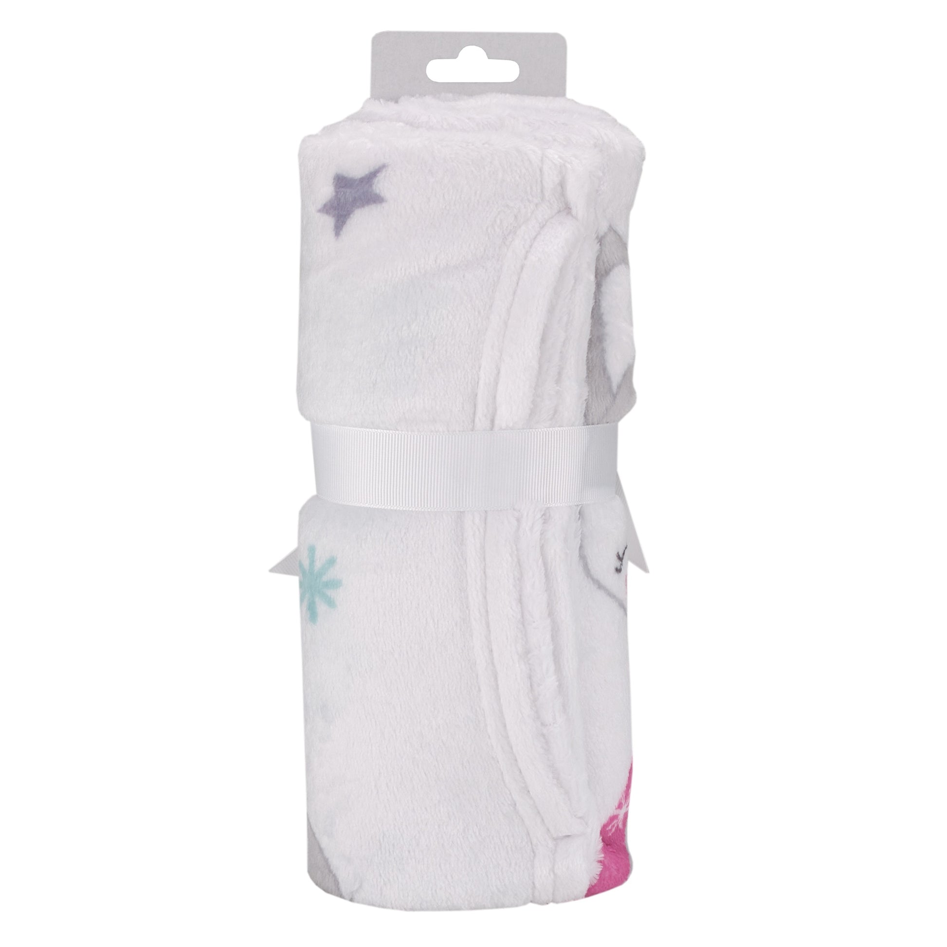 NoJo Fox White, Gray, and Purple "Winter Wonderland" Christmas Photo Op Super Soft Baby Blanket