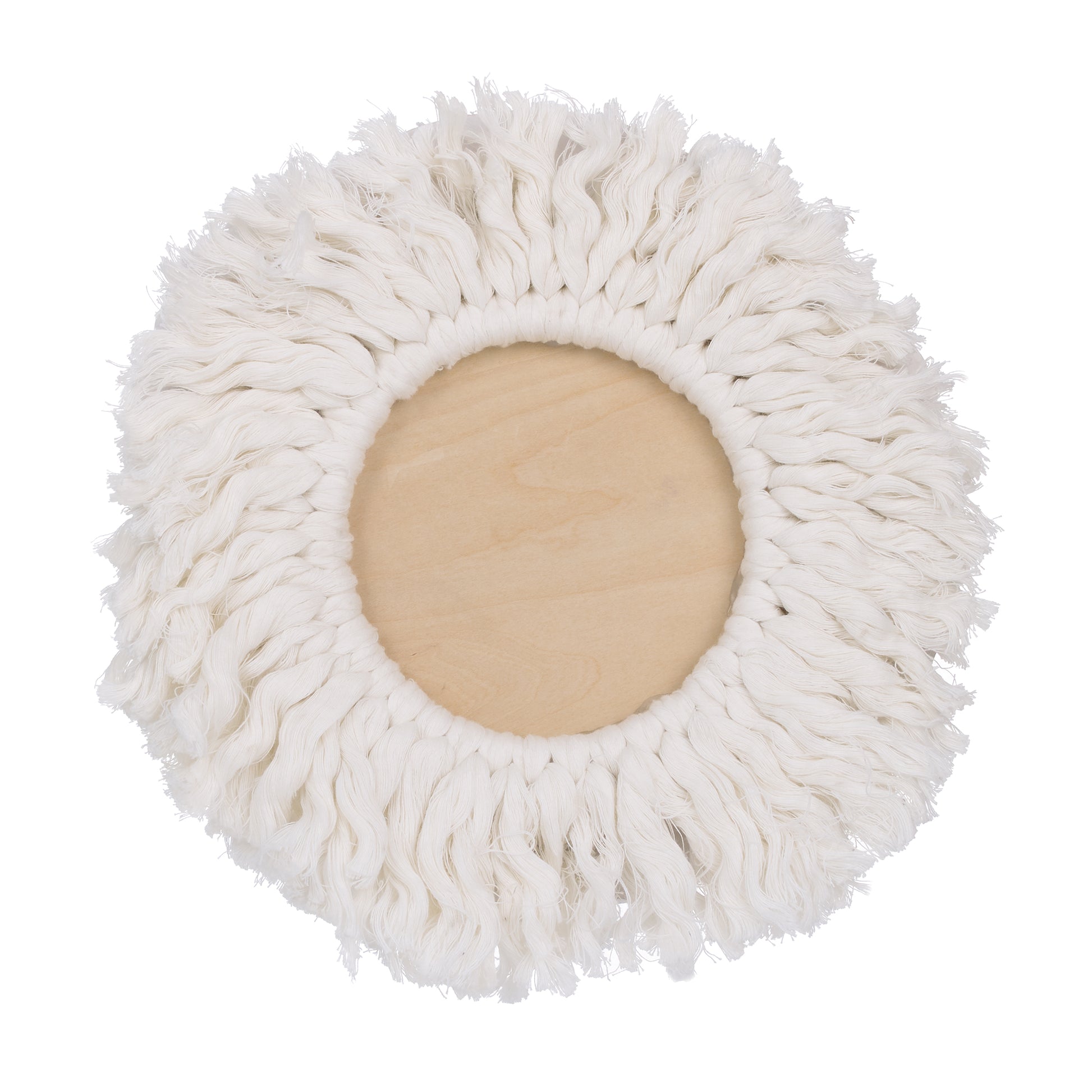 Little Love by NoJo Natural Wood Lion Wall Decor with Ivory Yarn Mane