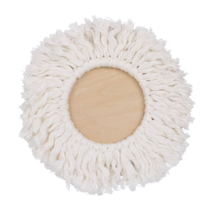 Little Love by NoJo Natural Wood Lion Wall Decor with Ivory Yarn Mane