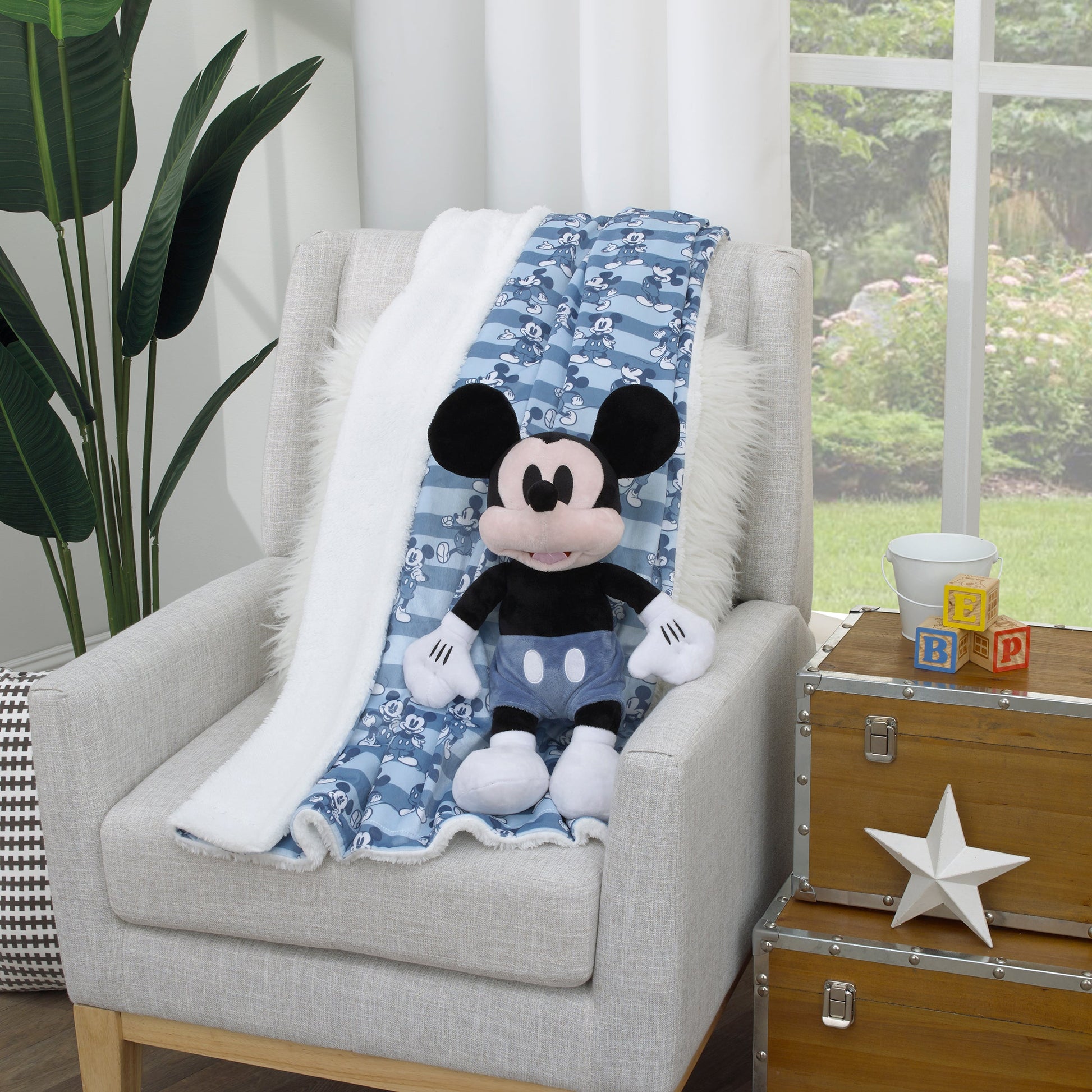 Mickey Mouse Black, White, and Blue Plush
