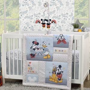 Disney Mickey and Friends Red and Black Mickey Mouse with Multi-Colored Rainbows Musical Mobile