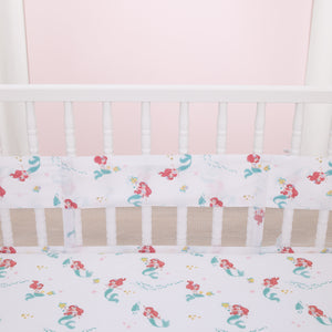 Disney Ariel Watercolor Wishes Aqua, White, and Orange Secure-Me Crib Liner