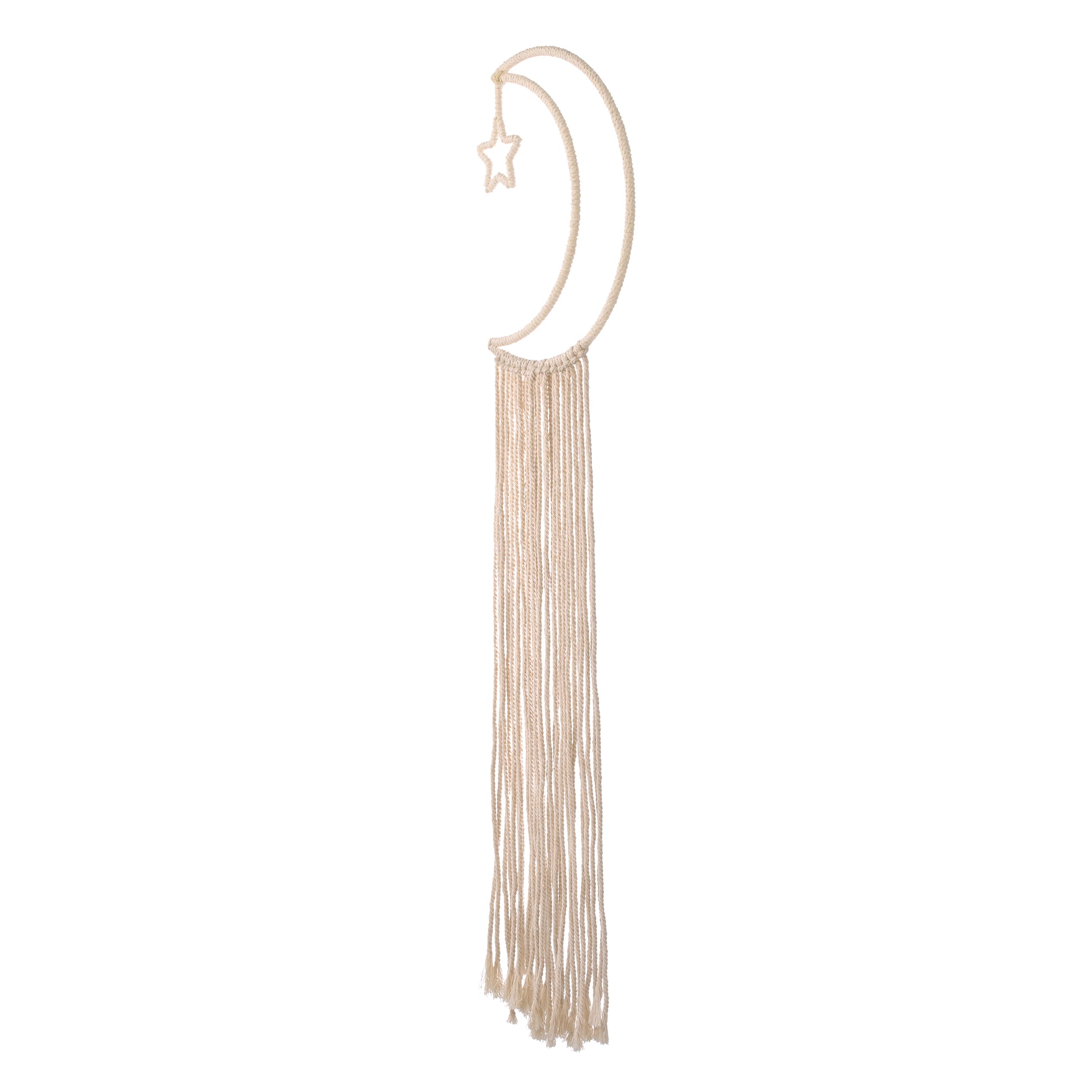 Little Love by NoJo Natural Ivory MacramÃ© Moon Shaped Wall DÃ©cor With Fringe, 18" Long
