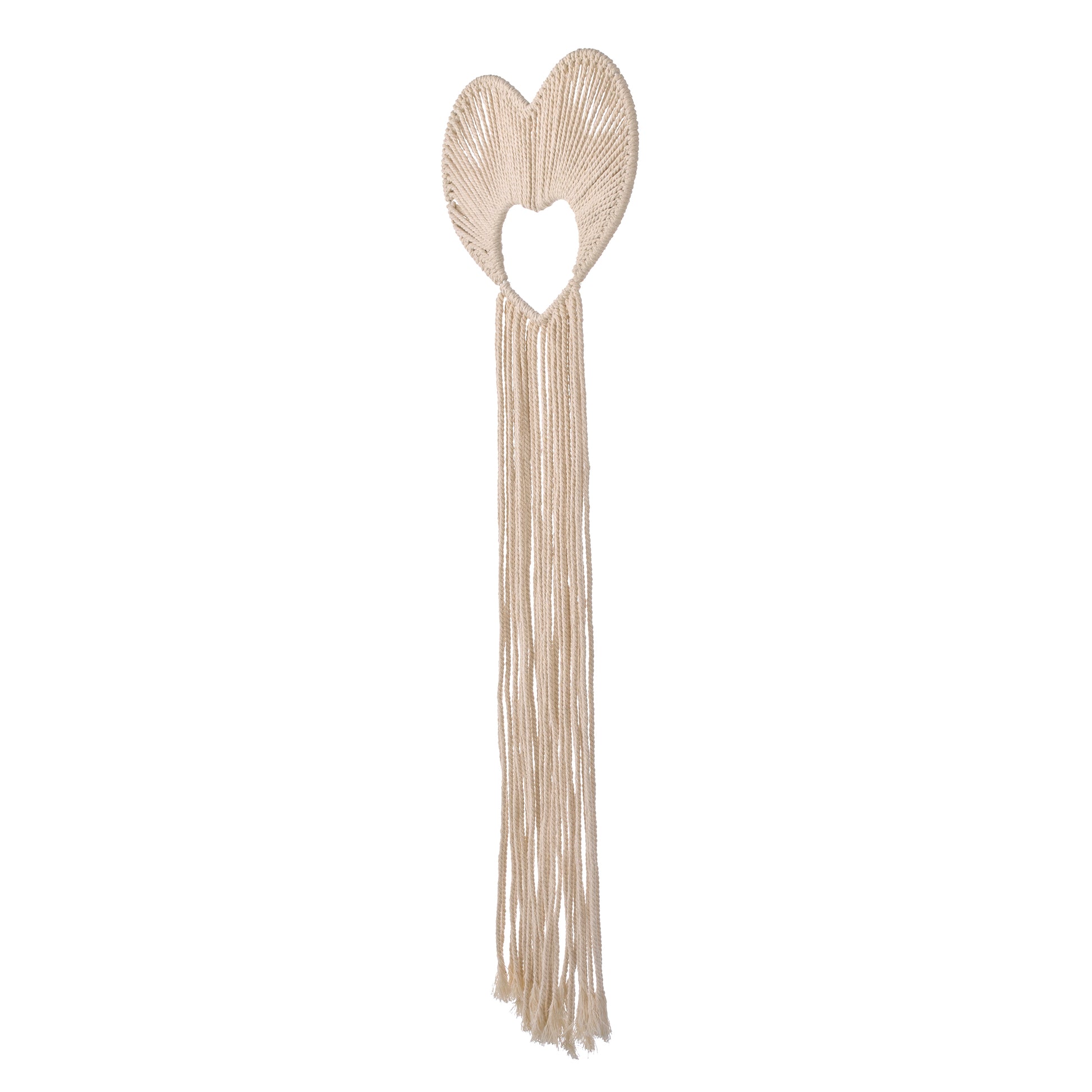 Little Love by NoJo Natural Ivory MacramÃ© Heart Shaped Wall DÃ©cor with Fringe, 18" Long