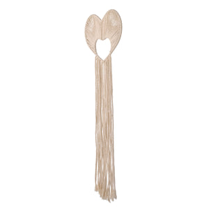 Little Love by NoJo Natural Ivory MacramÃ© Heart Shaped Wall DÃ©cor with Fringe, 18