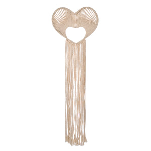 Little Love by NoJo Natural Ivory MacramÃ© Heart Shaped Wall DÃ©cor with Fringe, 18