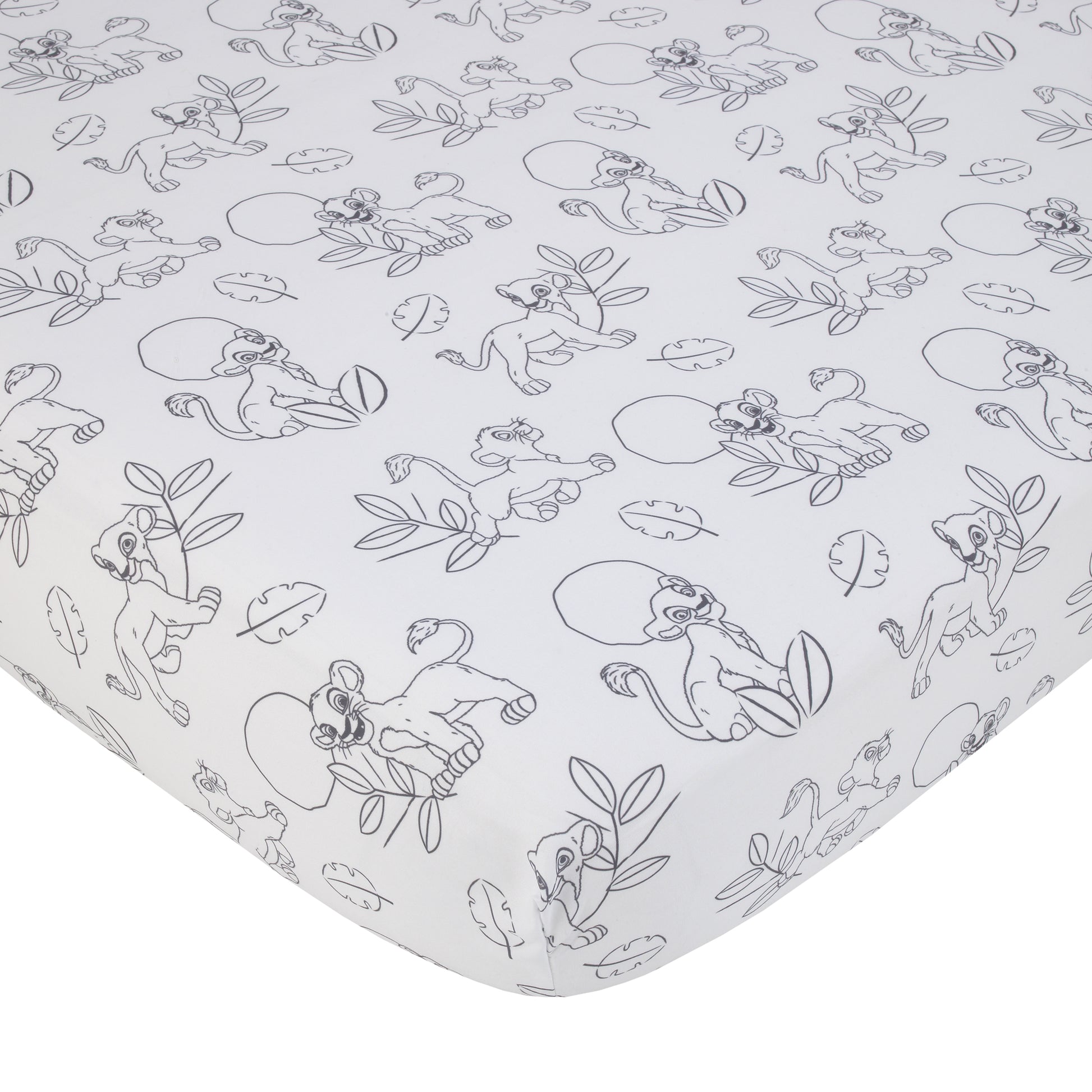 Disney Lion King Leader of the Pack Grey, Sage, Ivory and Yellow 3 Piece Nursery Crib Bedding Set - Comforter, Fitted Crib Sheet, and Crib Skirt