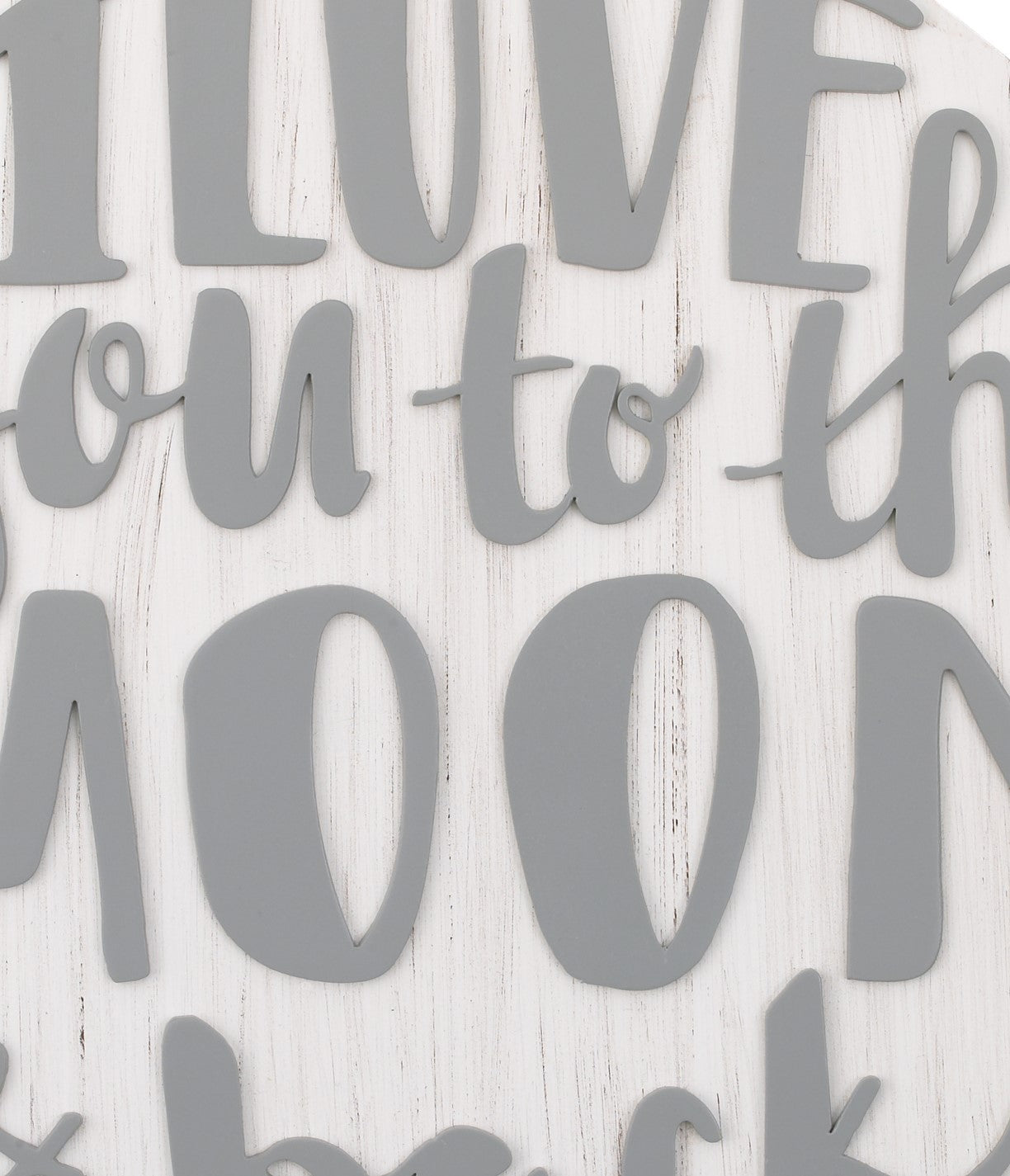 Little Love by NoJo Love you to the Moon and Back Grey and White Round Wood Nursery Wall DÃƒÆ’Ã‚Â©cor