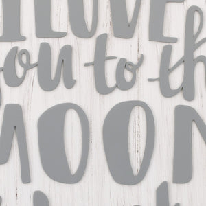 Little Love by NoJo Love you to the Moon and Back Grey and White Round Wood Nursery Wall DÃƒÆ’Ã‚Â©cor