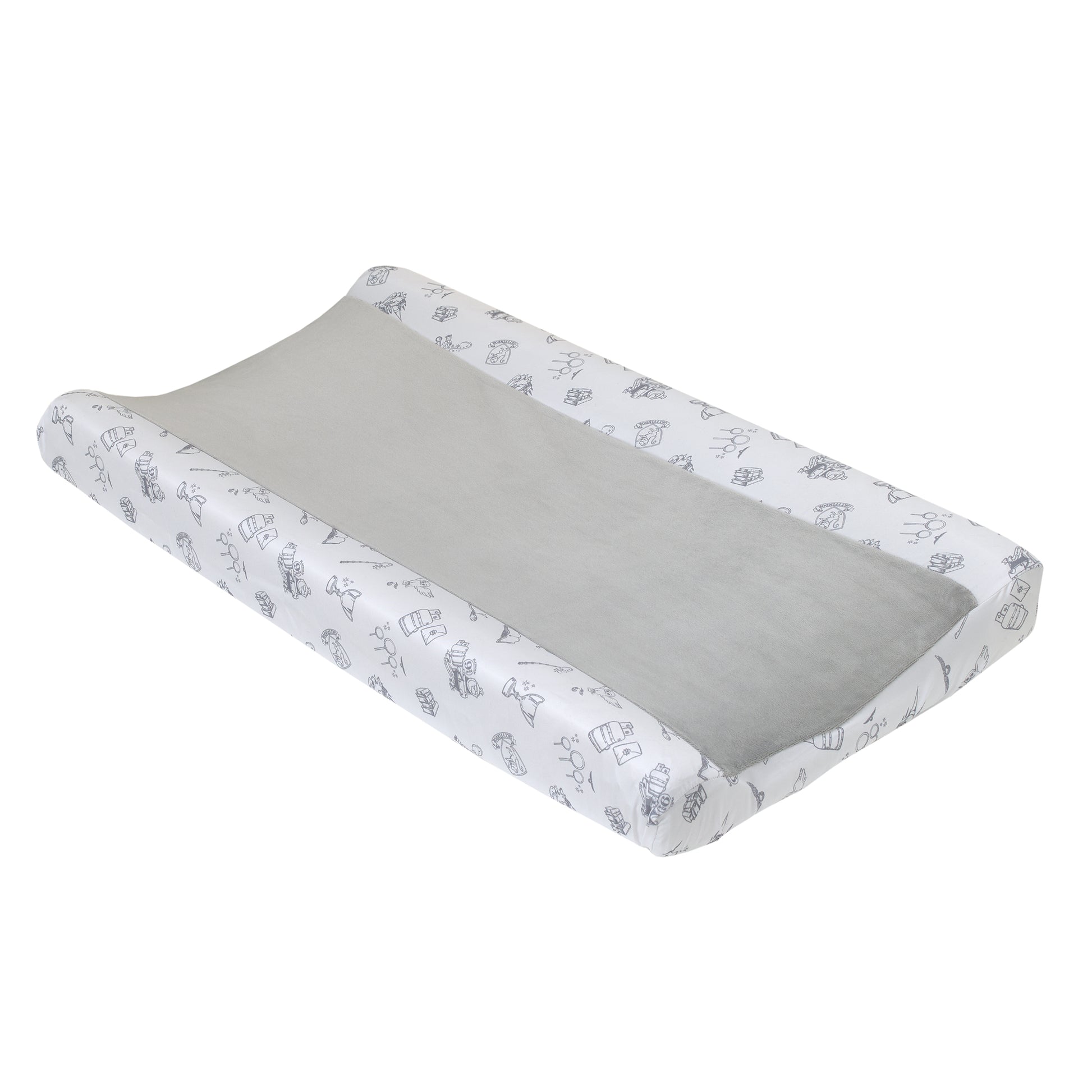 Warner Bros  Harry Potter Magical Moments Grey and White Super Soft Changing Pad Cover