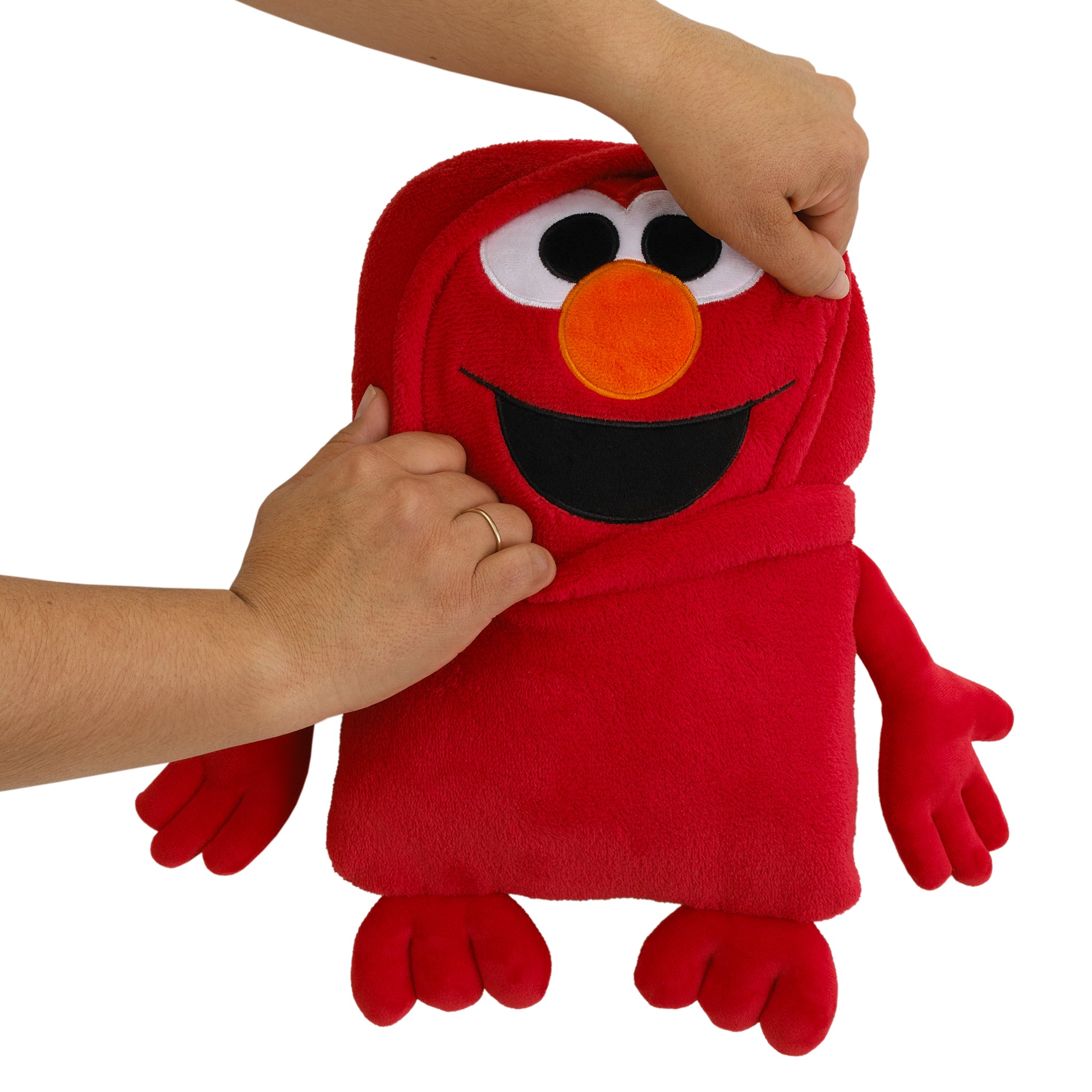 Sesame Street Come and Play Red Elmo Super Soft Character Shaped Toddler Blanket