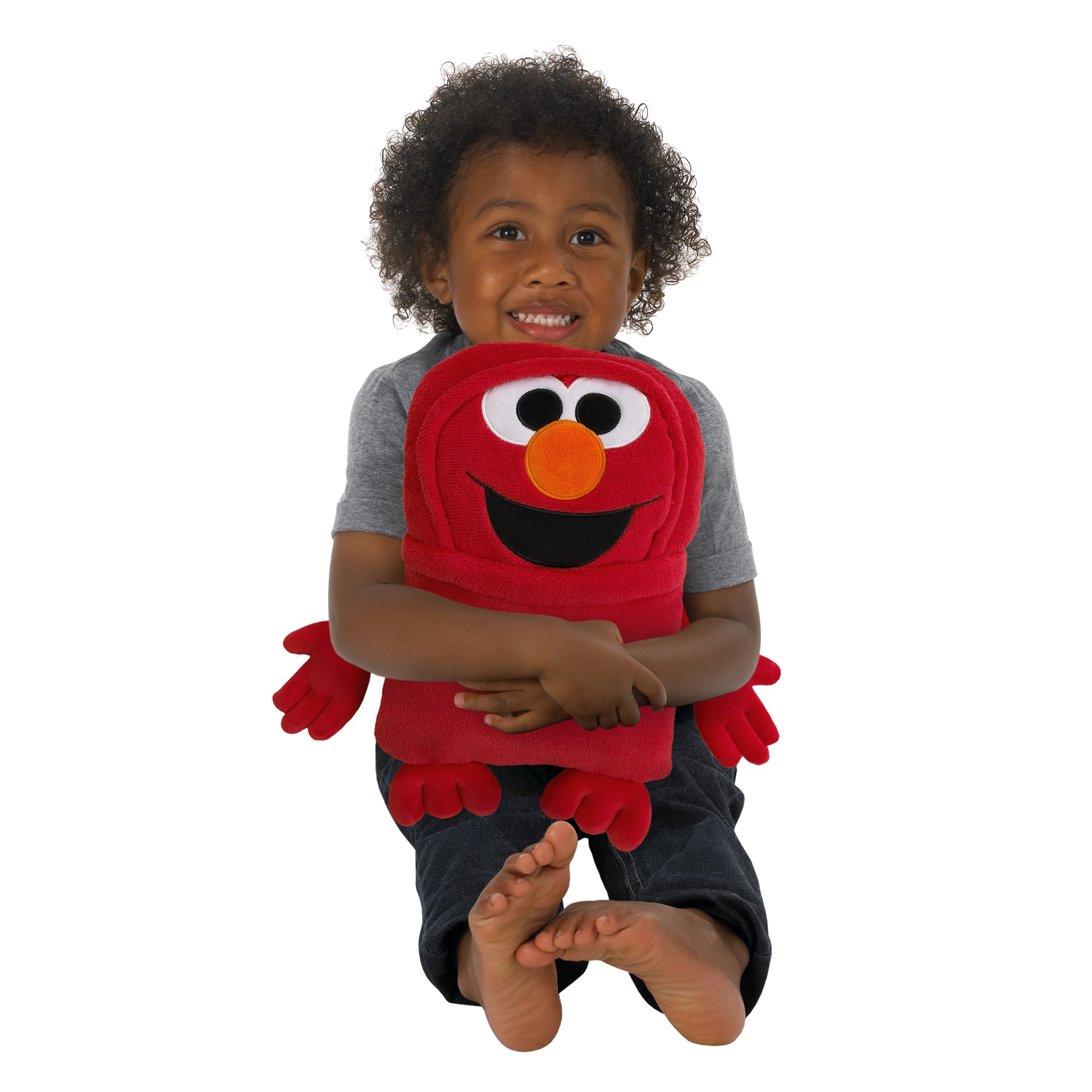 Sesame Street Come and Play Red Elmo Super Soft Character Shaped Toddler Blanket