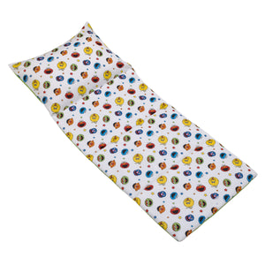 Sesame Street Come and Play Blue, Green, Red and Yellow, Elmo, Big Bird, Cookie Monster, Grover and Oscar the Grouch Deluxe Easy Fold Toddler Nap Mat