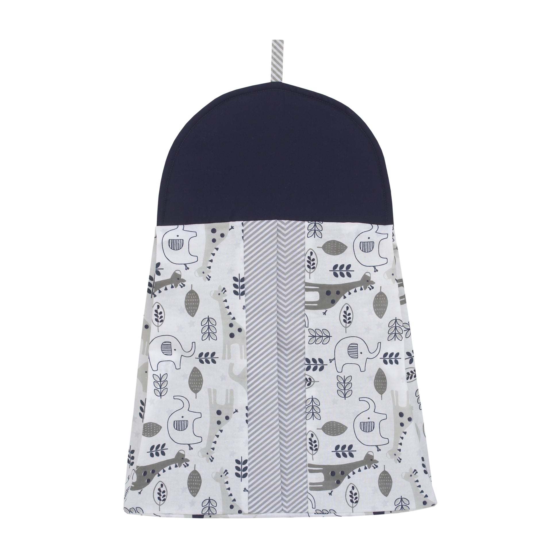 NoJo Love You To The Moon - Navy, Grey and Blue 4 Piece Nursery Crib Bedding Set with Comforter, Fitted Crib Sheet, Dust Ruffle, Diaper Stacker