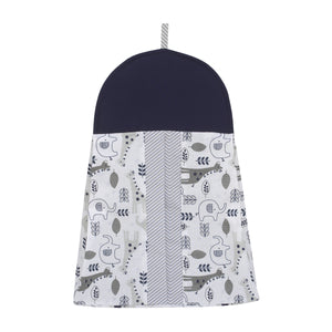 NoJo Love You To The Moon - Navy, Grey and Blue 4 Piece Nursery Crib Bedding Set with Comforter, Fitted Crib Sheet, Dust Ruffle, Diaper Stacker