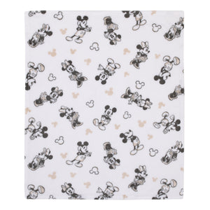 Disney Mickey and Minnie Mouse Black and White Super Soft Baby Blanket