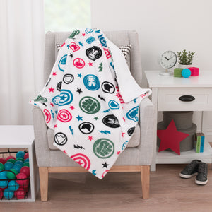 Marvel The Avengers Red, White, and Blue Super Soft Sherpa Baby Blanket