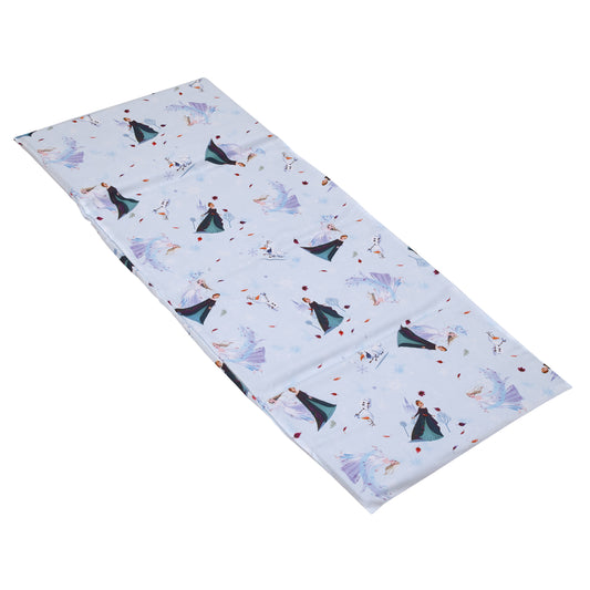 Disney Frozen Winter Cheer Lavender, Aqua, Green and White Anna, Elsa and Olaf Preschool Nap Pad Sheet