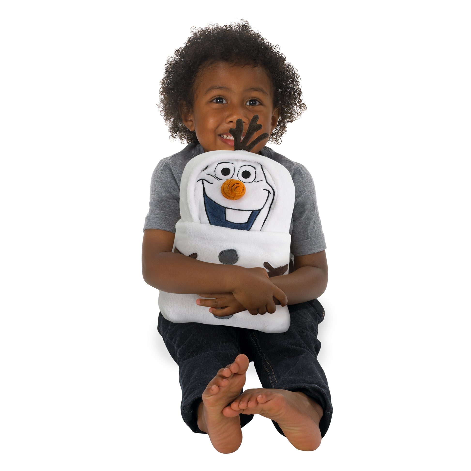 Disney Frozen Winter Cheer White, Orange, Brown Olaf Character Shaped Blanket