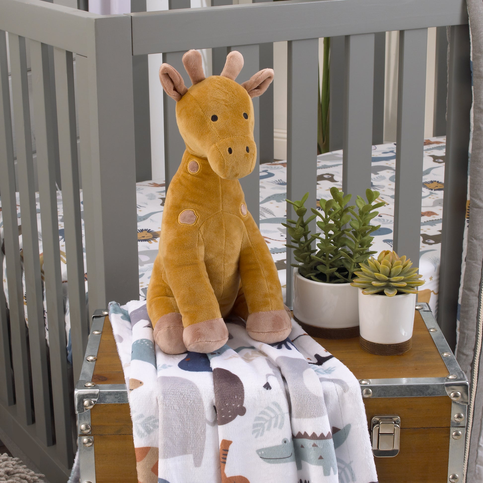 NoJo Zoo Animals Super Soft Velboa Brown Giraffe Plush Stuffed Animal