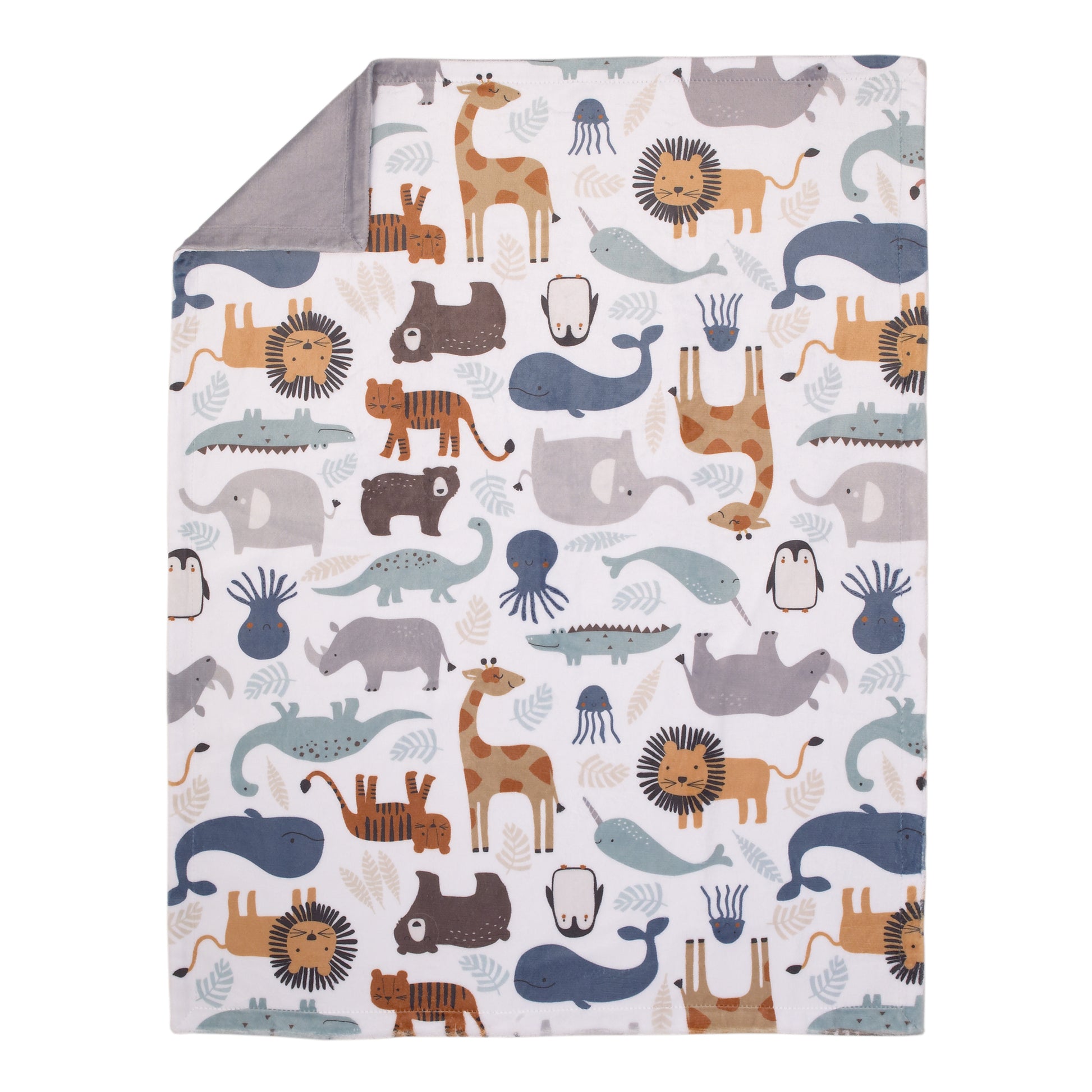 NoJo Zoo Animals Multi Character Super Soft Baby Blanket
