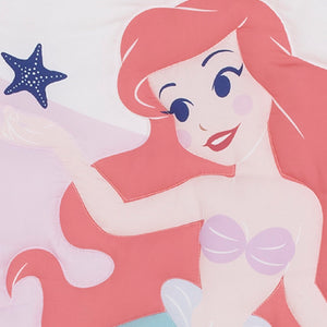 Disney The Little Mermaid Ariel Cute by Nature White and Pink Star Fish and Coral Reef 3 Piece Nursery Mini Crib Bedding Set - Comforter and Two Fitted Mini Crib Sheets