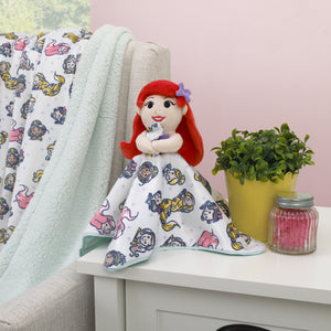 Disney Ariel and Princess White and Aqua Lovey Security Blanket