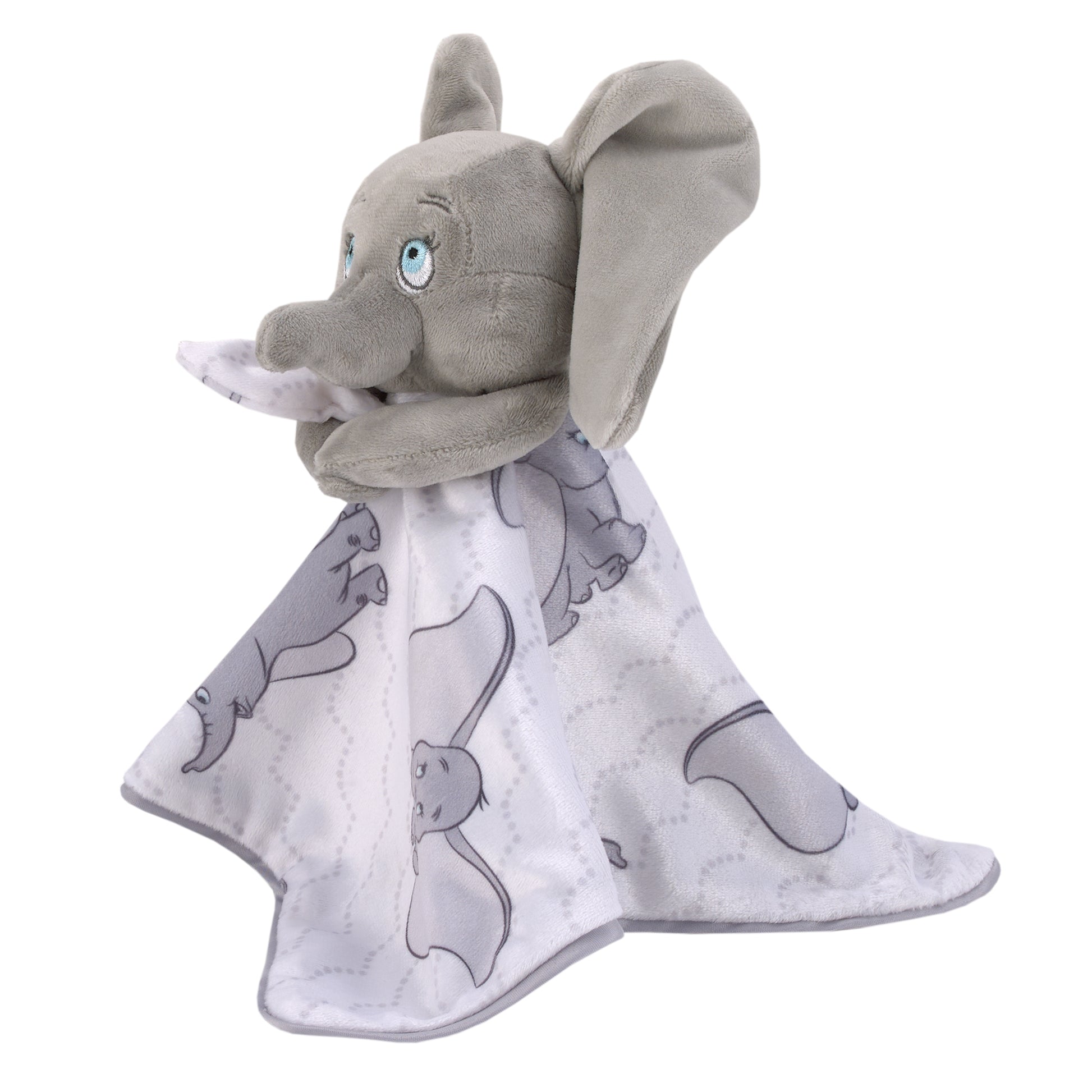 Disney Dumbo Gray and White Super Soft Sherpa Baby Blanket and Security Blanket 2-Piece Gift Set