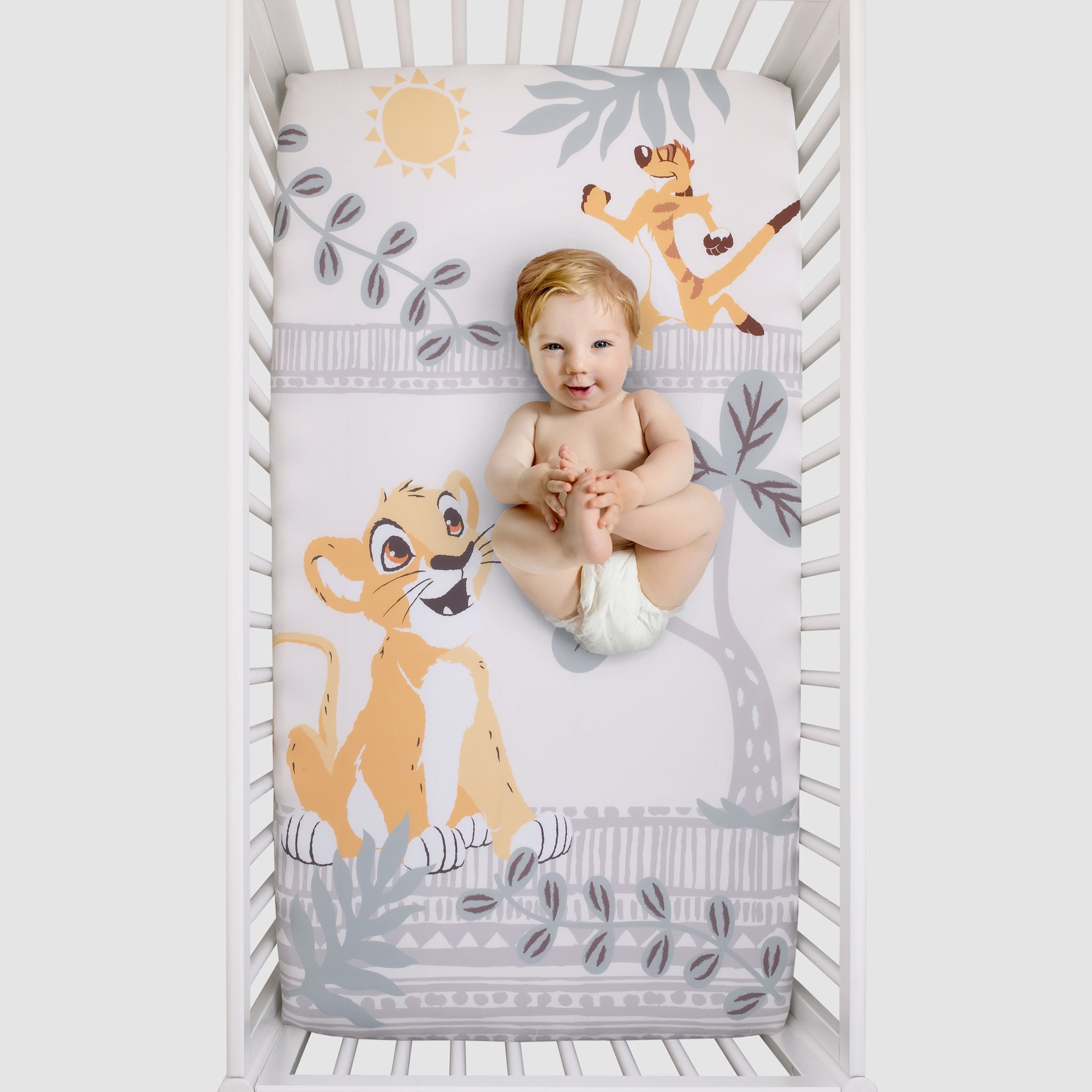 Disney Lion King - Gold, Teal and Ivory Photo Op Fitted Crib Sheet