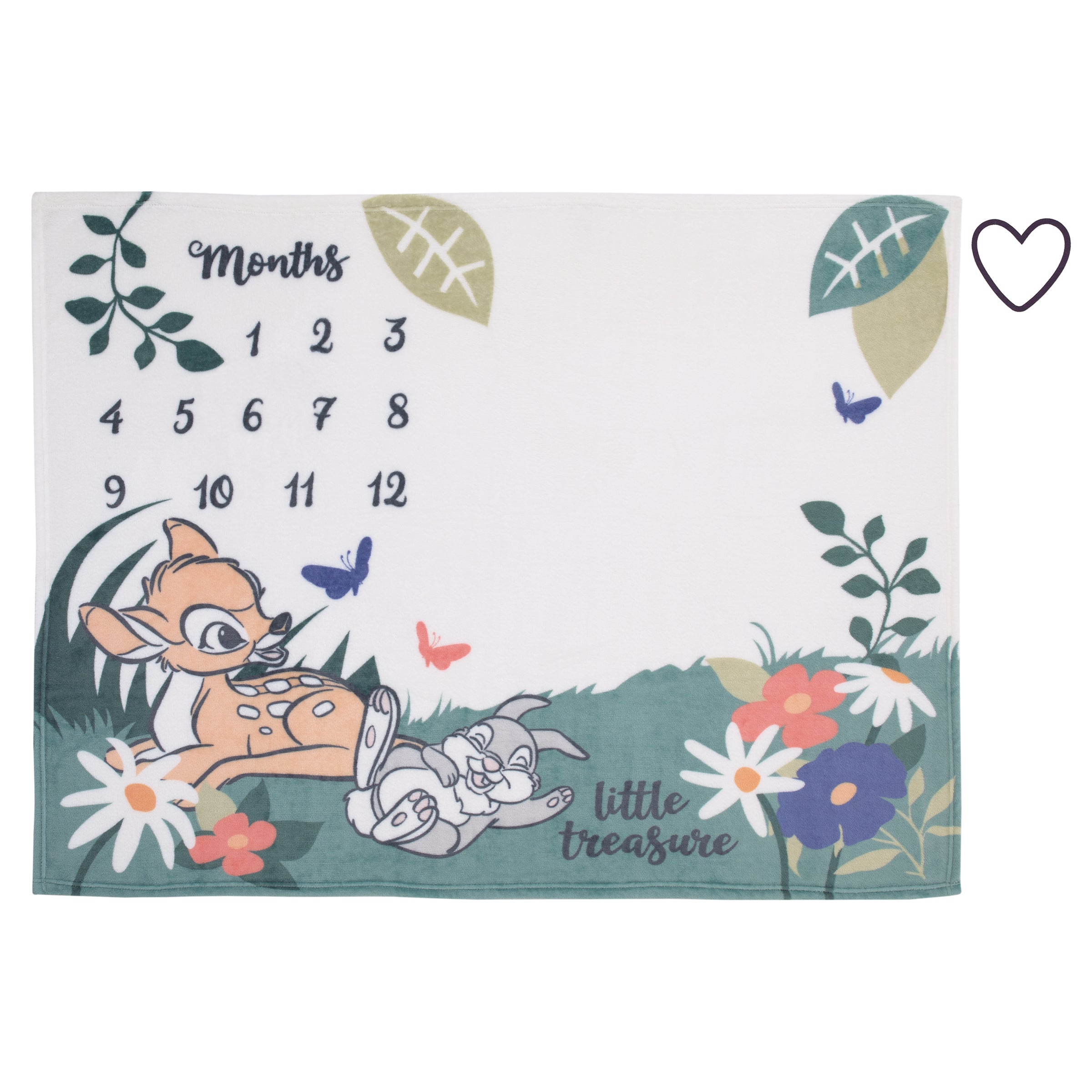 Disney Bambi White and Green Little Treasure Super Soft Photo Op
