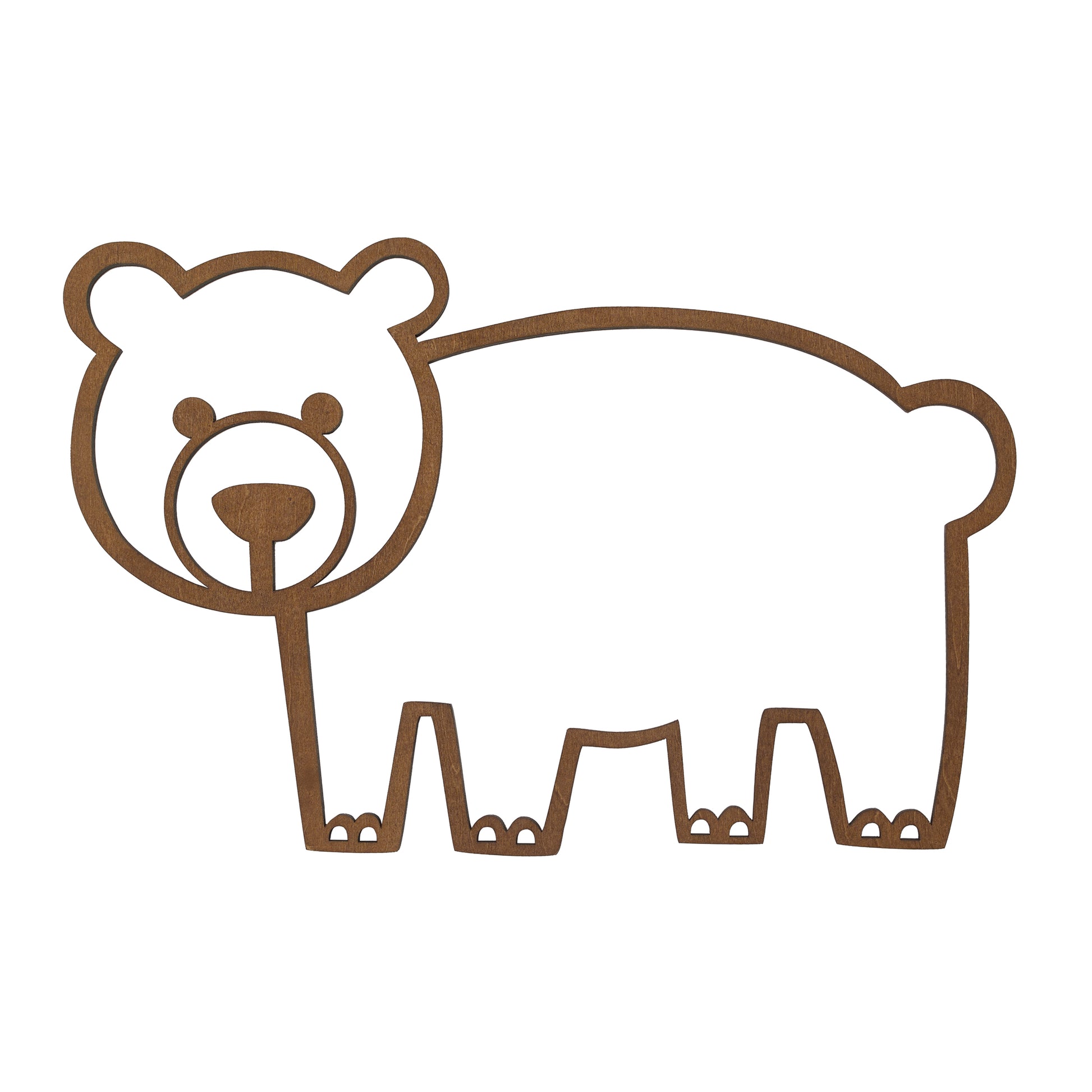 Little Love by NoJo Bear Shaped Textured Wood Tone Wall Decor