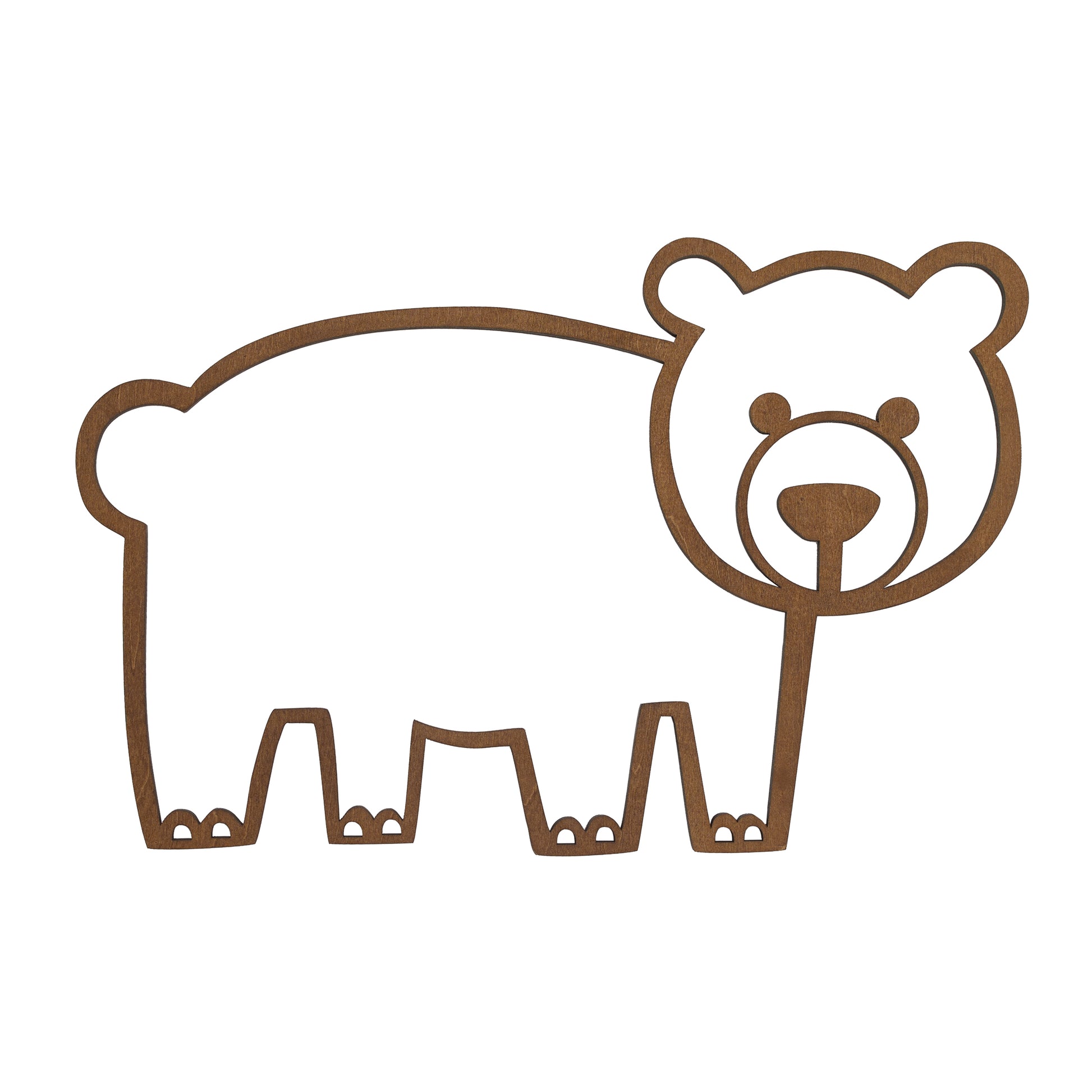 Little Love by NoJo Bear Shaped Textured Wood Tone Wall Decor