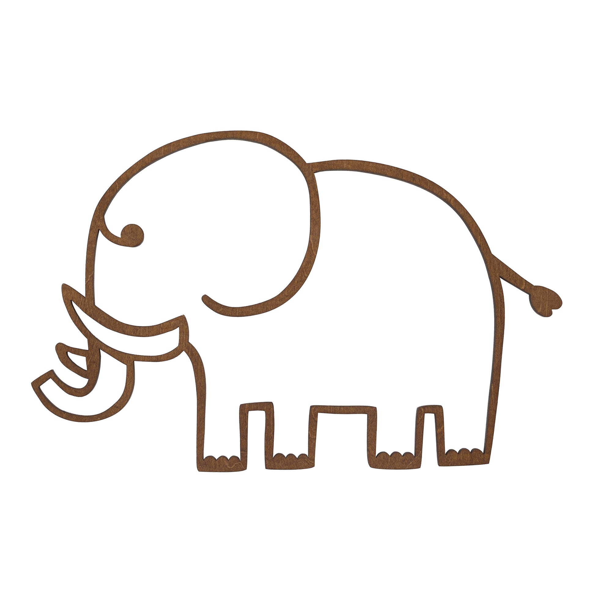 Little Love by NoJo Elephant Shaped Textured Wood Tone Wall Decor