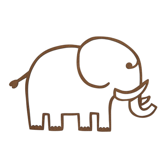 Little Love by NoJo Elephant Shaped Textured Wood Tone Wall Decor
