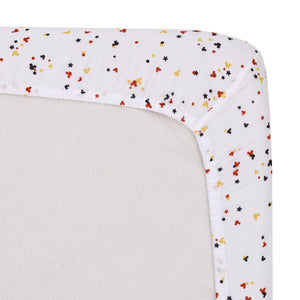 Disney Mickey Mouse - Red, Yellow, Black and White Mickey Confetti Nursery Fitted Crib Sheet