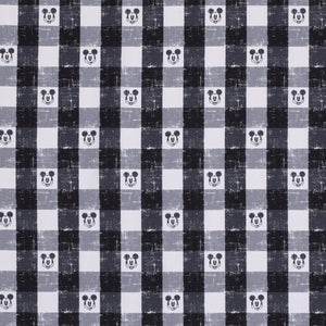 Disney Mickey Mouse - Black, White and Gray Plaid Nursery Fitted Crib Sheet