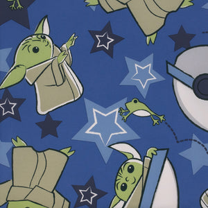 Star Wars The Child Cutest in the Galaxy Blue, Green and Gray Grogu, Hover Pod, and Stars Preschool Nap Pad Sheet
