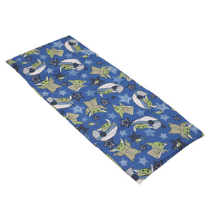 Star Wars The Child Cutest in the Galaxy Blue, Green and Gray Grogu, Hover Pod, and Stars Preschool Nap Pad Sheet