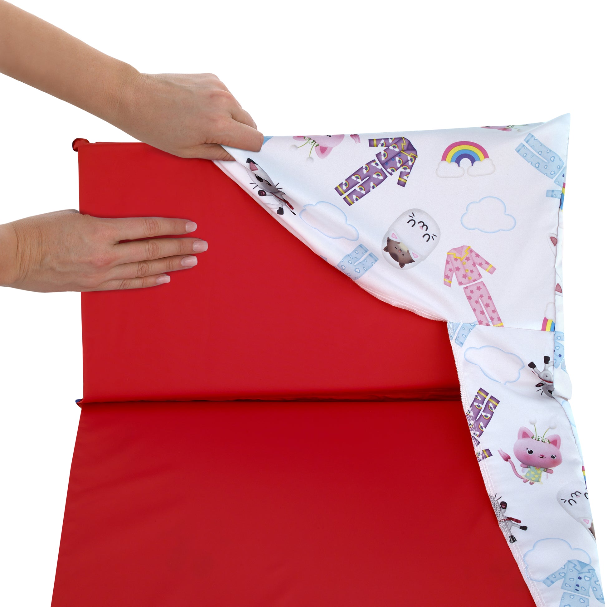 DreamWorks Gabby's Dollhouse Dream It Up Pink, Aqua, and Purple PJ's Preschool Nap Pad Sheet