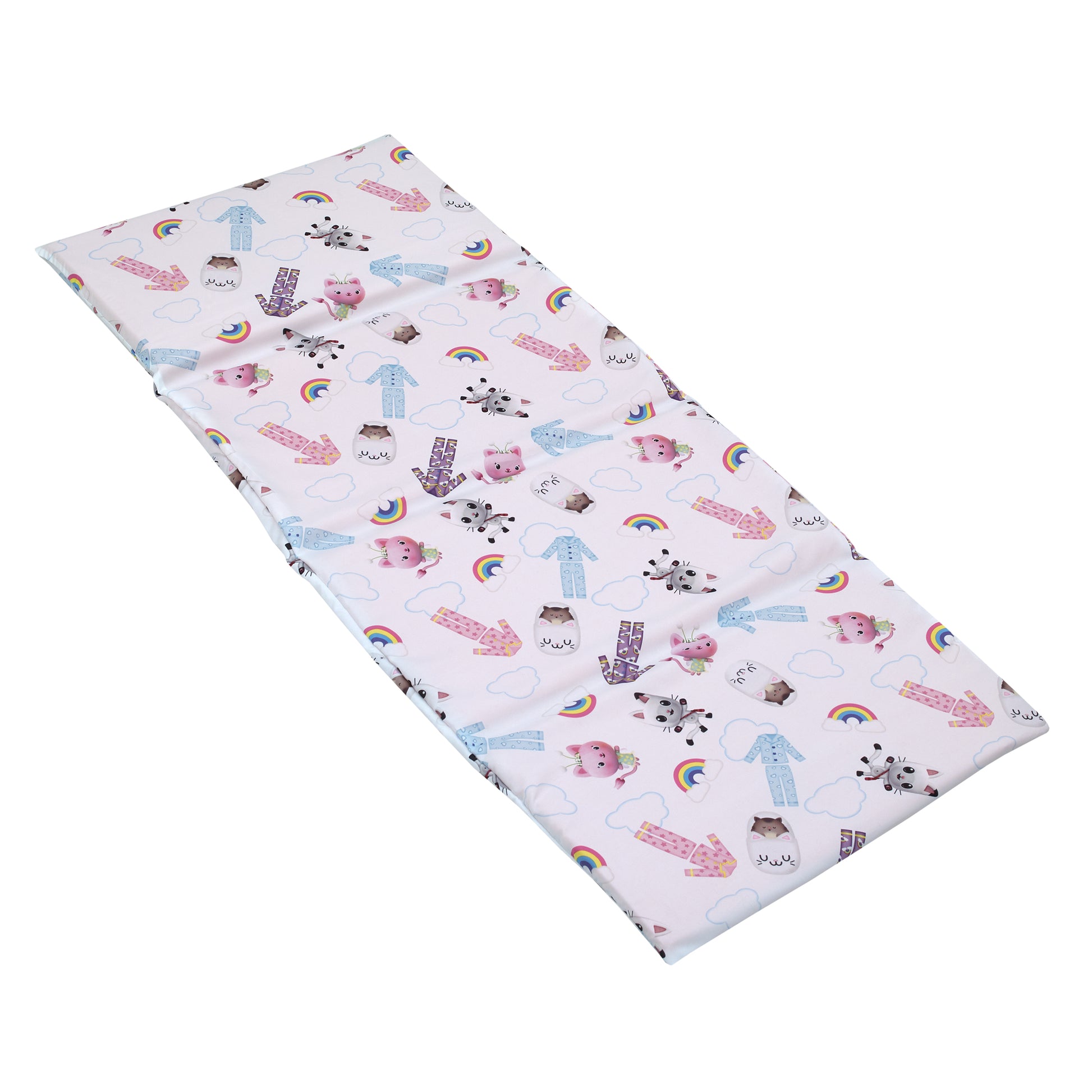 DreamWorks Gabby's Dollhouse Dream It Up Pink, Aqua, and Purple PJ's Preschool Nap Pad Sheet