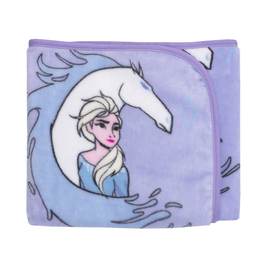 Disney Frozen 2 Elsa and Nokk Lavender and Pink Super Soft Toddler Blanket - 40"x 50"