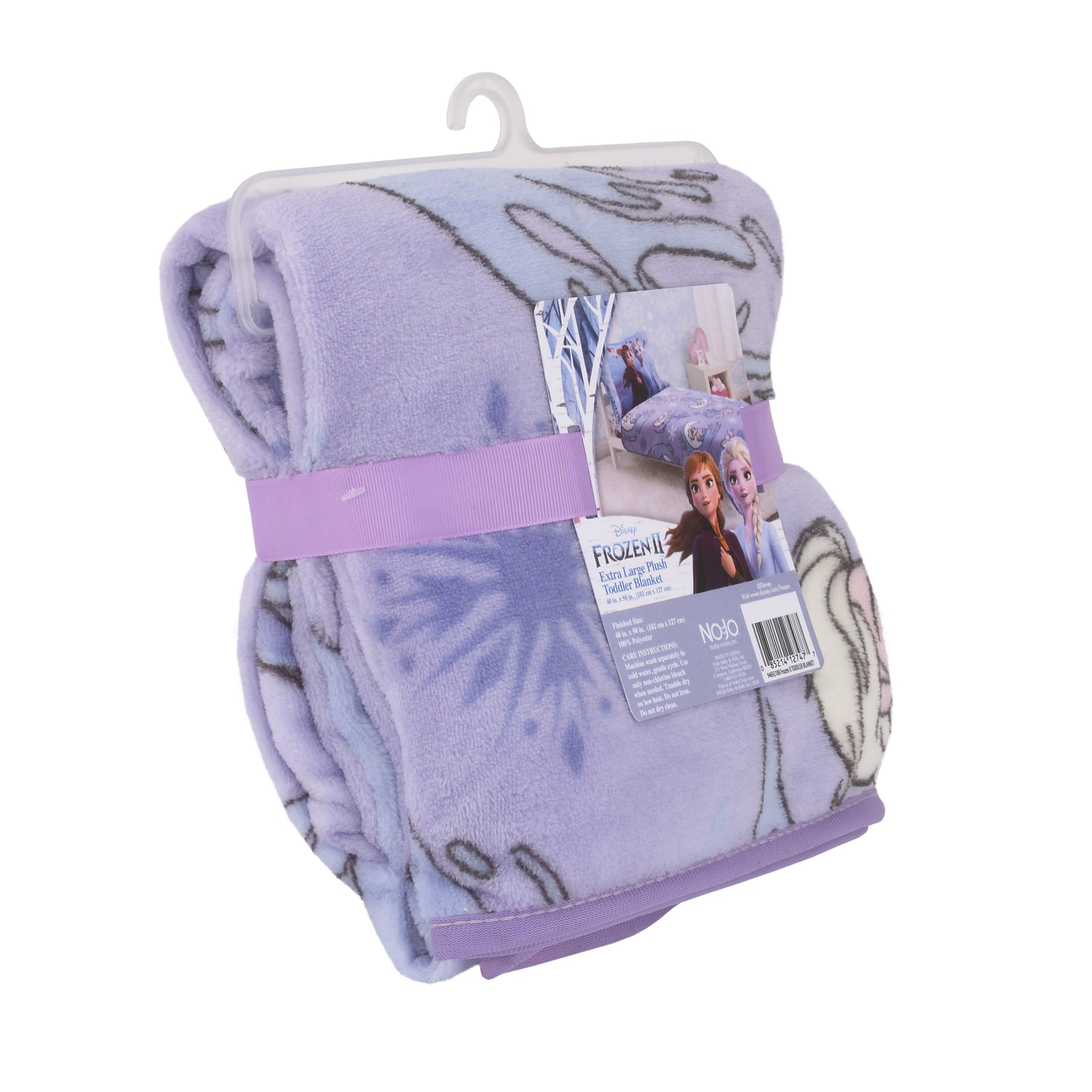 Disney Frozen 2 Elsa and Nokk Lavender and Pink Super Soft Toddler Blanket - 40"x 50"